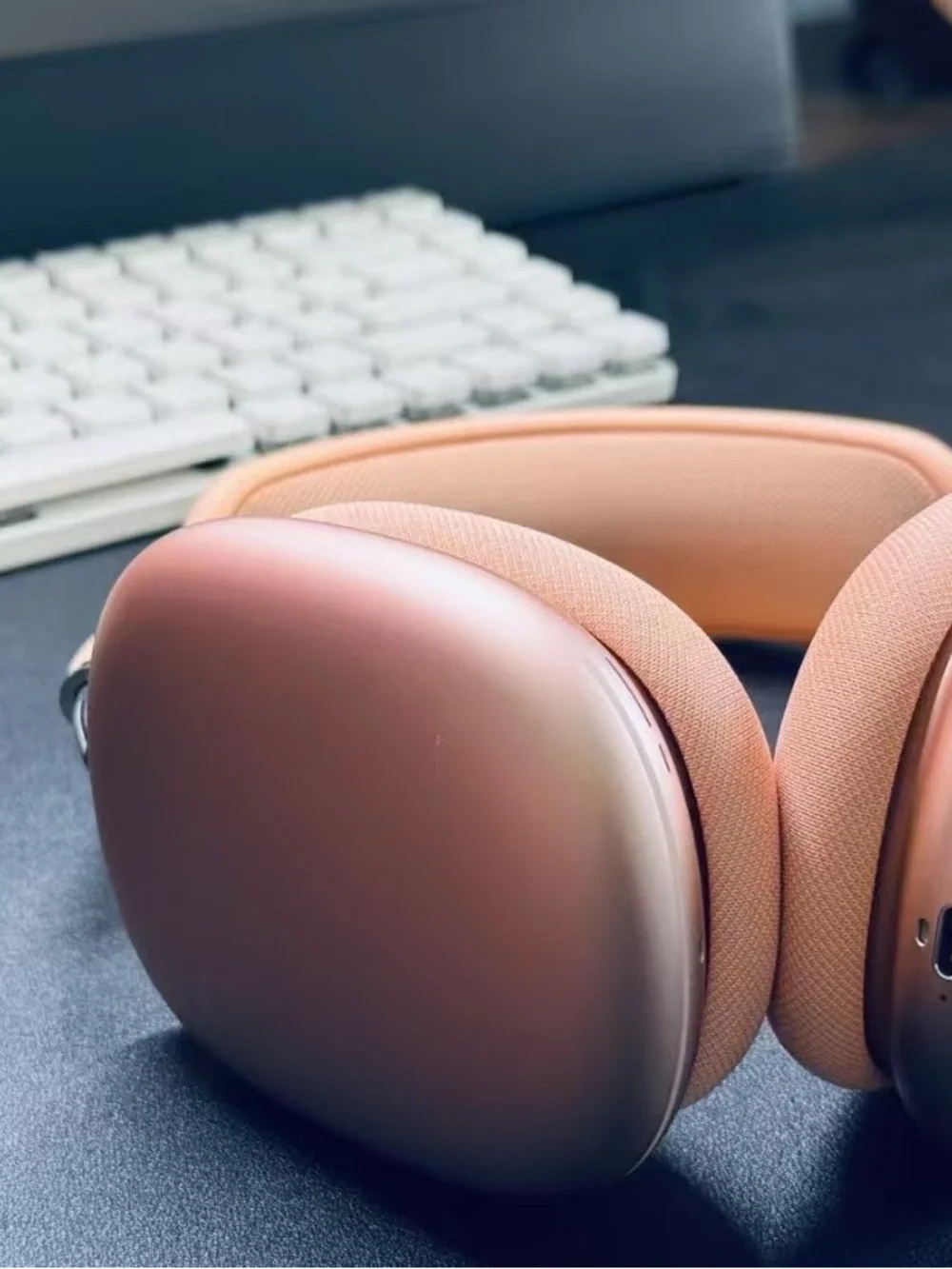 Apple Over-Ear Headphones in Orange with Peach Headband